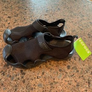 Black Swiftwater Crocs Sandals NWT